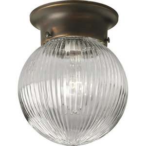 PP359920 Glass Globe Flush Mount Ceiling Light - Antique Bronze PP359920 Glass Globe Flush Mount Ceiling Light - Antique Bronze