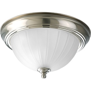 PP370209WB Melon Glass Flush Mount Ceiling Light - Brushed Nickel PP370209WB Melon Glass Flush Mount Ceiling Light - Brushed Nickel