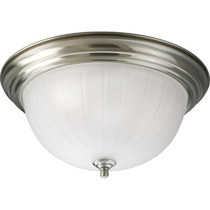 PP370409WB Melon Glass Flush Mount Ceiling Light - Brushed Nickel