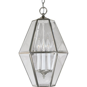 PP371609 Beveled Glass Entrance / Foyer Pendant Light - Brushed Nickel PP371609 Beveled Glass Entrance / Foyer Pendant Light - Brushed Nickel