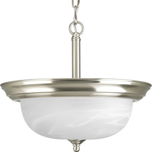 PP392709 Alabaster Up Light Pendant Light - Brushed Nickel