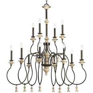 PP400070077 Bergamo Large Foyer Chandelier Chandelier - Forged Bronze