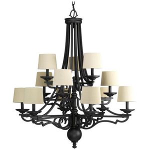 PP456980 Meeting Street Large Foyer Chandelier Chandelier - Forged Black