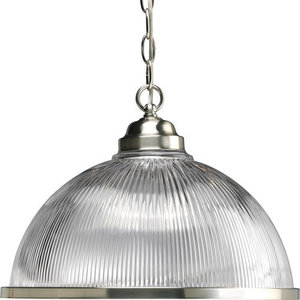 PP510309 Prismatic Glass Down Light Pendant Light - Brushed Nickel