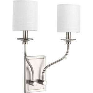 PP710019009 Bonita 2 Bulb Bathroom Lighting - Brushed Nickel