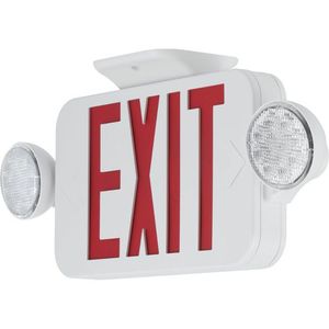 PPECUEUR30 Emergency Exit Combo Flush Mount Ceiling Light - White