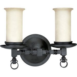 PP275380 Santiago 2 Bulb Bathroom Lighting - Forged Black