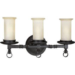 PP275480 Santiago 3 Bulb Bathroom Lighting - Forged Black