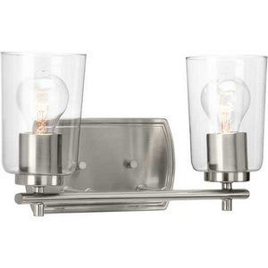 PP300155009 Adley 2 Bulb Bathroom Lighting - Brushed Nickel PP300155009 Adley 2 Bulb Bathroom Lighting - Brushed Nickel
