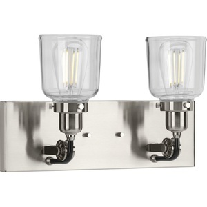 PP300227009 Rushton 2 Bulb Bathroom Lighting - Brushed Nickel