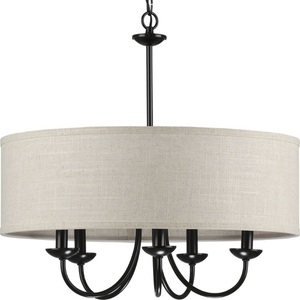 PP400193031 Drum Shade Mid Sized Chandelier Chandelier - Black PP400193031 Drum Shade Mid Sized Chandelier Chandelier - Black