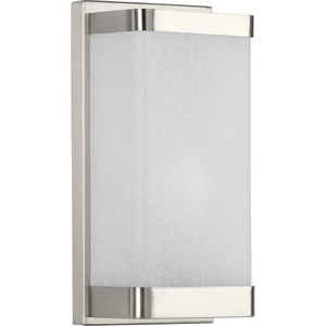 PP710072009 Linen Glass Sconce 1 Bulb Wall Sconce - Brushed Nickel