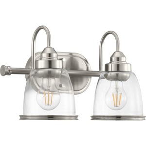 PP300179009 Saluda 2 Bulb Bathroom Lighting - Brushed Nickel PP300179009 Saluda 2 Bulb Bathroom Lighting - Brushed Nickel