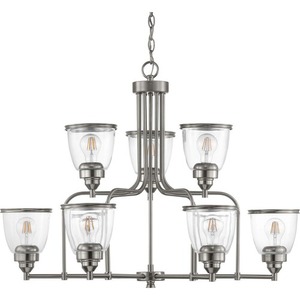 PP400137009 Saluda Mid Sized Chandelier Chandelier - Brushed Nickel PP400137009 Saluda Mid Sized Chandelier Chandelier - Brushed Nickel