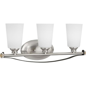 PP300142009 Nealy 3 Bulb Bathroom Lighting - Brushed Nickel