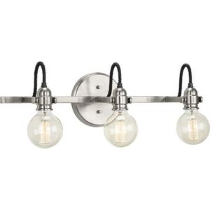 PP300191009 Axle 3 Bulb Bathroom Lighting - Brushed Nickel PP300191009 Axle 3 Bulb Bathroom Lighting - Brushed Nickel