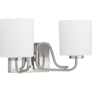 PP300219009 Tobin 2 Bulb Bathroom Lighting - Brushed Nickel PP300219009 Tobin 2 Bulb Bathroom Lighting - Brushed Nickel