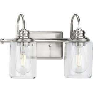 PP300321009 Aiken 2 Bulb Bathroom Lighting - Brushed Nickel