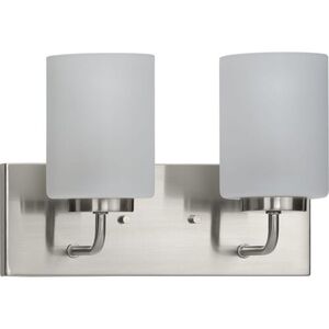 PP300328009 Merry 2 Bulb Bathroom Lighting - Brushed Nickel PP300328009 Merry 2 Bulb Bathroom Lighting - Brushed Nickel