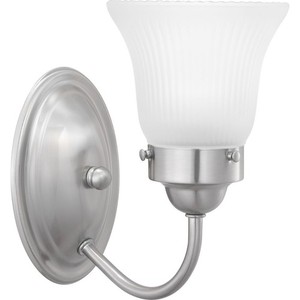 PP328709ET Fluted Glass 1 Bulb Wall Sconce - Brushed Nickel