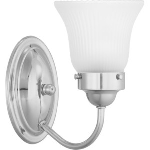 PP328715ET Fluted Glass 1 Bulb Wall Sconce - Polished Chrome