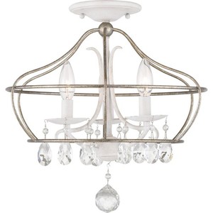 PP350115151 Fleurette Semi Flush Mount Ceiling Light - Cottage White