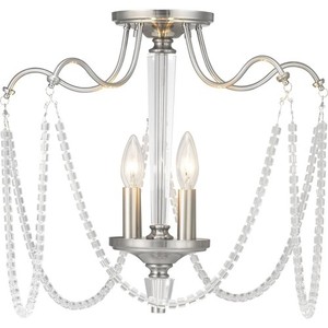 PP350118009 Stratham Semi Flush Mount Ceiling Light - Brushed Nickel