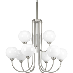PP400061009 Carisa Mid Sized Chandelier Chandelier - Brushed Nickel PP400061009 Carisa Mid Sized Chandelier Chandelier - Brushed Nickel