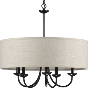 PP400193031 Drum Shade Mid Sized Chandelier Chandelier - Black