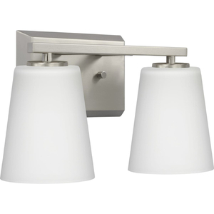 PP300462009 Vertex 2 Bulb Bathroom Lighting - Brushed Nickel