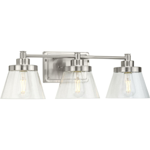 PP300350009 Hinton 3 Bulb Bathroom Lighting - Brushed Nickel PP300350009 Hinton 3 Bulb Bathroom Lighting - Brushed Nickel