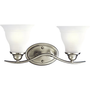 PP319109 Trinity 2 Bulb Bathroom Lighting - Brushed Nickel