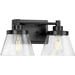 Progress PP30034931M Matte Black 2 Bulb Bathroom Light
