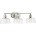 Progress PP300397009 Brushed Nickel 3 Bulb Bathroom Light