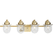 Progress PP300437163 Vintage Brass 4 or more Bulb Bathroom Light