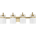 Progress PP300441163 Vintage Brass 4 or more Bulb Bathroom Light