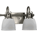 Progress PP300427009 Brushed Nickel 2 Bulb Bathroom Light