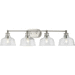 Progress PP300398009 Brushed Nickel 4 or more Bulb Bathroom Light