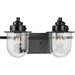 Progress PP30043531M Matte Black 2 Bulb Bathroom Light