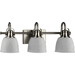 Progress PP300428009 Brushed Nickel 3 Bulb Bathroom Light
