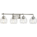 Progress PP300348009 Brushed Nickel 4 or more Bulb Bathroom Light