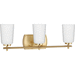 Progress PP300467012 Satin Brass 3 Bulb Bathroom Light