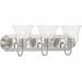 Progress PP300391009 Brushed Nickel 3 Bulb Bathroom Light