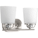 Progress PP300005009 Brushed Nickel 2 Bulb Bathroom Light