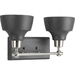 Progress PP300040009 Brushed Nickel / Matte Black 2 Bulb Bathroom Light