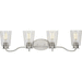 Progress PP300264009 Brushed Nickel 4 or more Bulb Bathroom Light