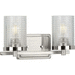 Progress PP300269009 Brushed Nickel 2 Bulb Bathroom Light