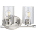 Progress PP300277009 Brushed Nickel 2 Bulb Bathroom Light