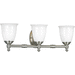 Progress PP302909 Brushed Nickel 3 Bulb Bathroom Light