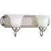 Progress PP305209 Brushed Nickel 2 Bulb Bathroom Light